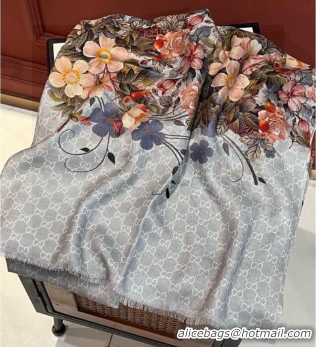 Big Discount Gucci Cashmere Long Scarf 110x200cm GG111143 Grey 2025