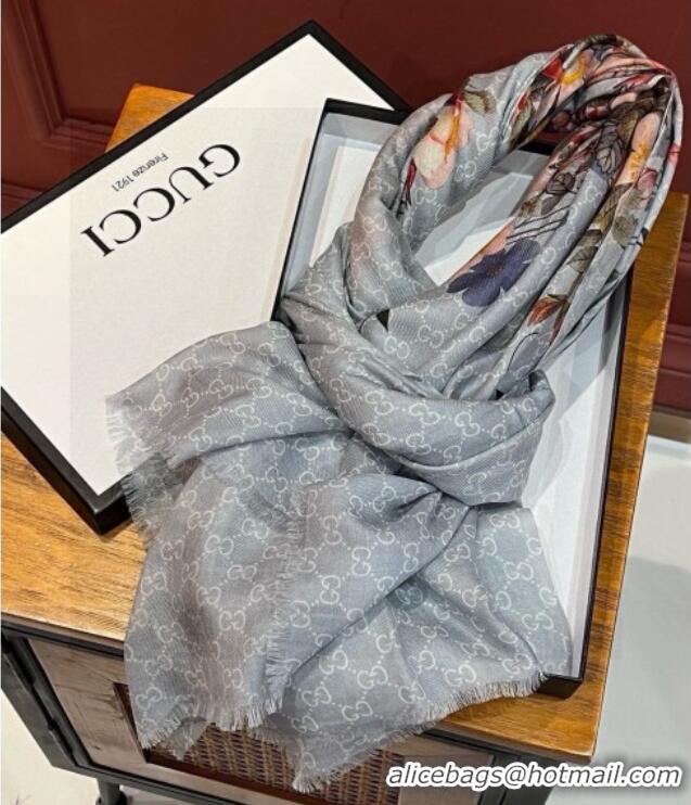 Big Discount Gucci Cashmere Long Scarf 110x200cm GG111143 Grey 2025