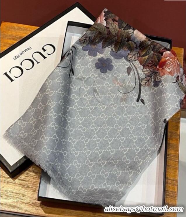 Big Discount Gucci Cashmere Long Scarf 110x200cm GG111143 Grey 2025
