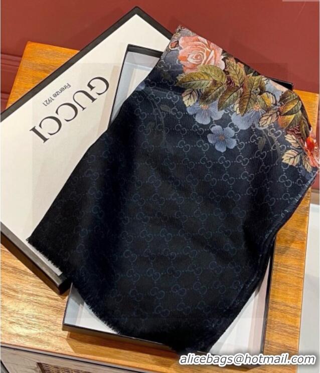Buy Cheap Gucci Cashmere Long Scarf 110x200cm GG111143 Black 2025