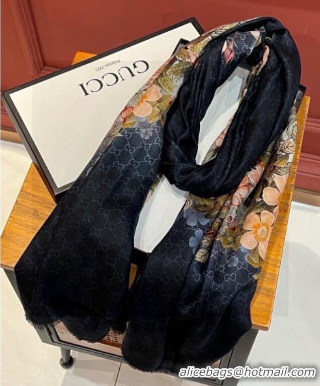 Buy Cheap Gucci Cashmere Long Scarf 110x200cm GG111143 Black 2025