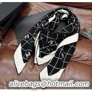Cheap Wholesale Chanel Quilted CC Square Scarf 140cm CH111138 Black 2025