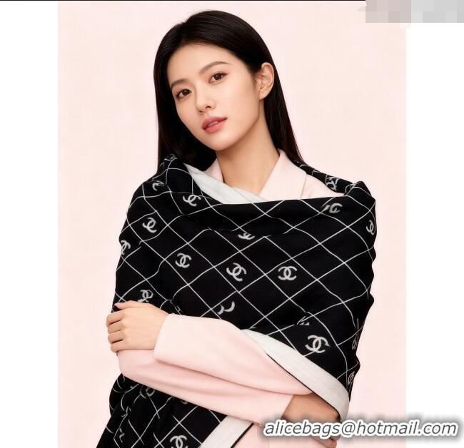 Cheap Wholesale Chanel Quilted CC Square Scarf 140cm CH111138 Black 2025