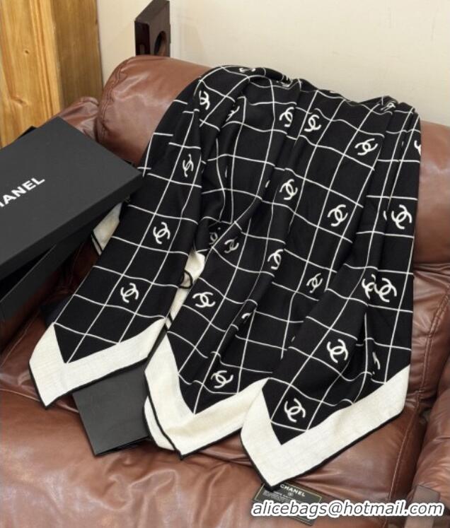 Cheap Wholesale Chanel Quilted CC Square Scarf 140cm CH111138 Black 2025