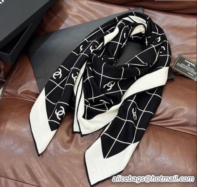 Cheap Wholesale Chanel Quilted CC Square Scarf 140cm CH111138 Black 2025