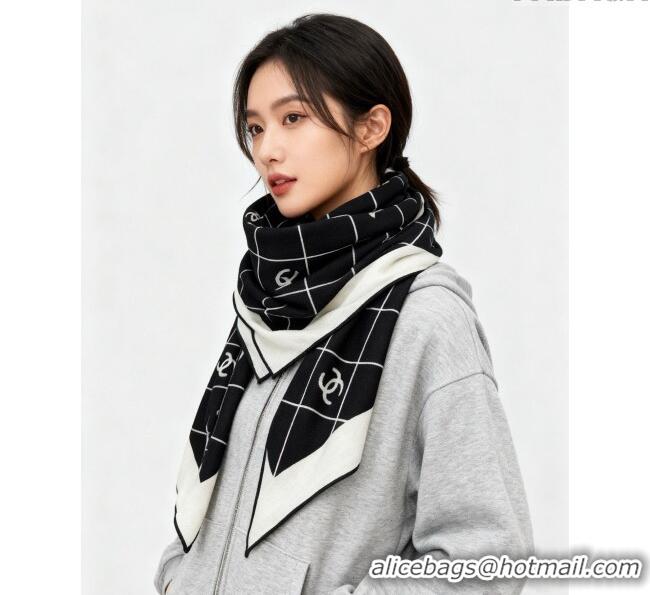 Cheap Wholesale Chanel Quilted CC Square Scarf 140cm CH111138 Black 2025