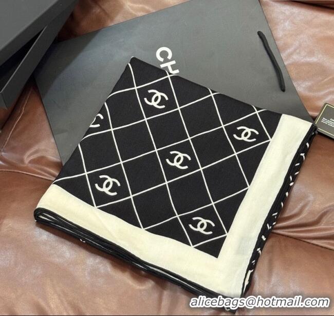 Cheap Wholesale Chanel Quilted CC Square Scarf 140cm CH111138 Black 2025