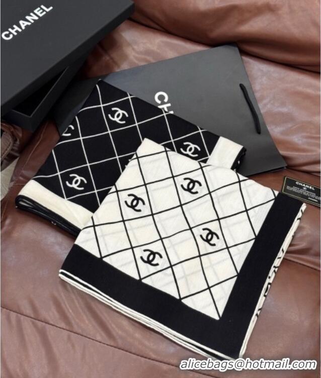 Luxury Cheap Chanel Quilted CC Square Scarf 140cm CH111138 White 2025