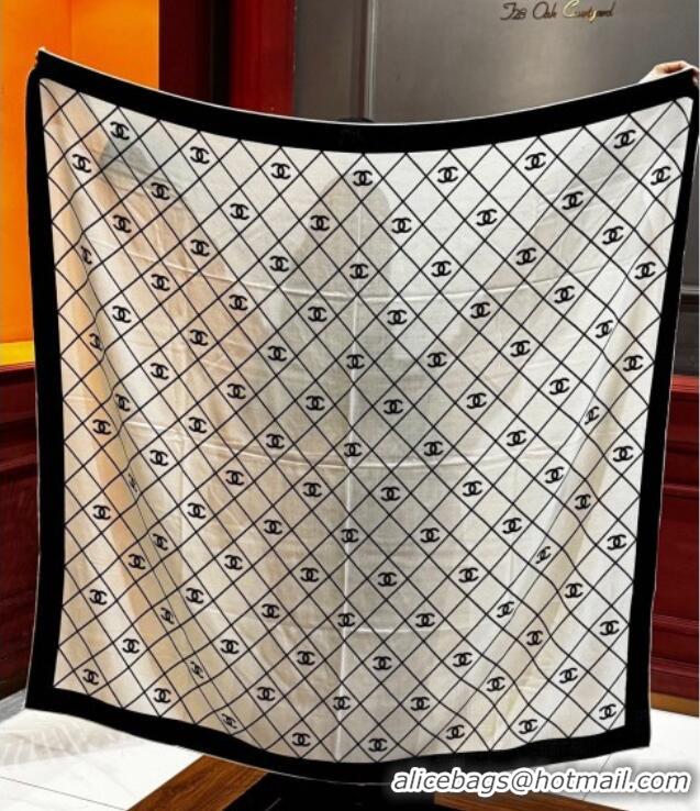 Luxury Cheap Chanel Quilted CC Square Scarf 140cm CH111138 White 2025