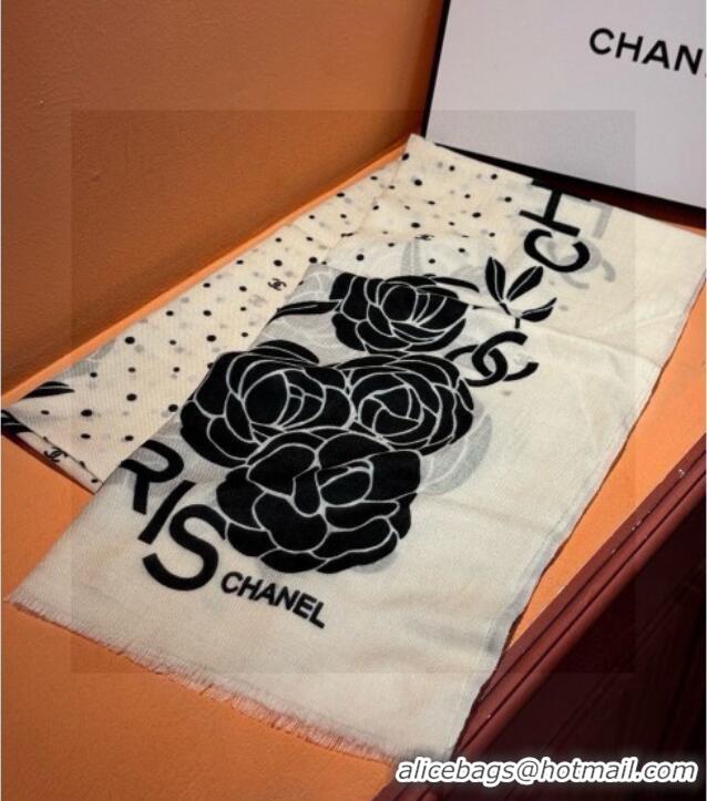 Famous Brand Chanel Cashmere Long Scarf 100x200cm CH111144 White 2025