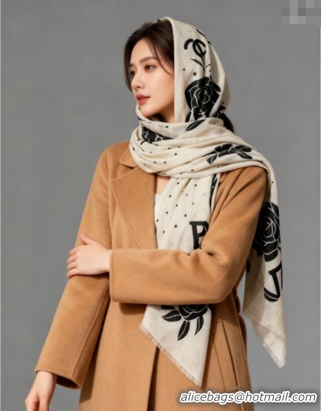 Famous Brand Chanel Cashmere Long Scarf 100x200cm CH111144 White 2025
