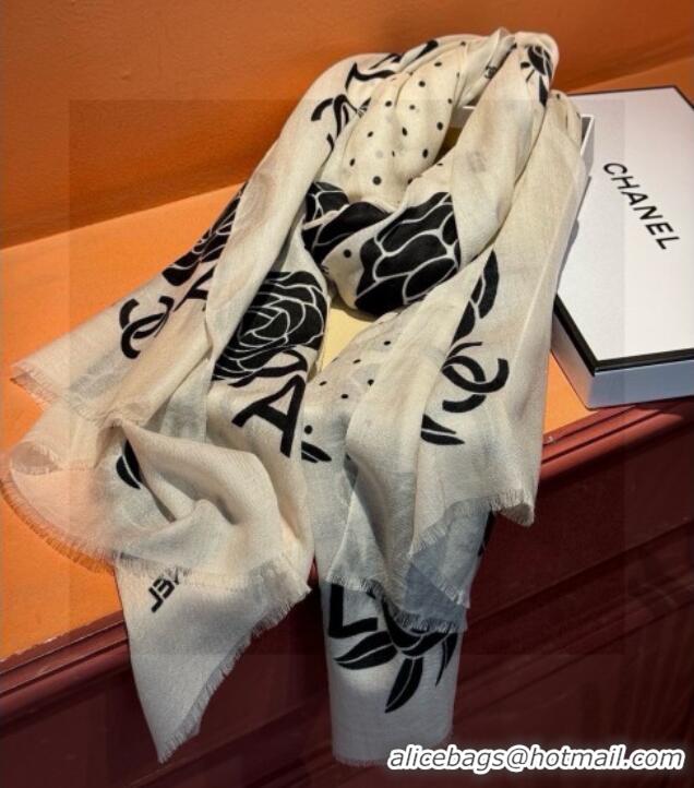Famous Brand Chanel Cashmere Long Scarf 100x200cm CH111144 White 2025