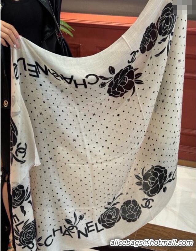 Famous Brand Chanel Cashmere Long Scarf 100x200cm CH111144 White 2025