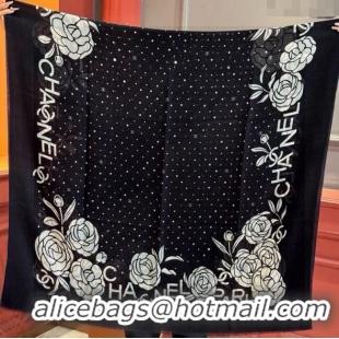 Luxury Discount Chanel Cashmere Long Scarf 100x200cm CH111144 Black 2025
