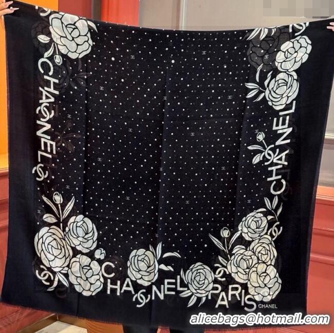 Luxury Discount Chanel Cashmere Long Scarf 100x200cm CH111144 Black 2025