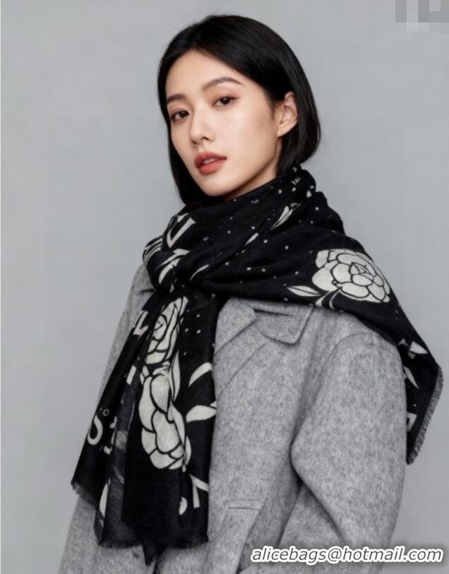 Luxury Discount Chanel Cashmere Long Scarf 100x200cm CH111144 Black 2025