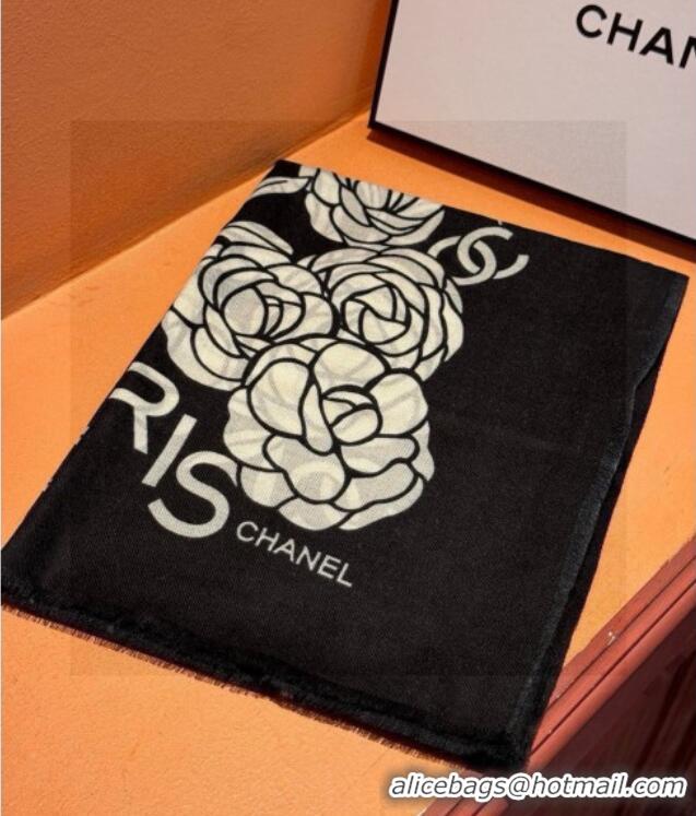 Luxury Discount Chanel Cashmere Long Scarf 100x200cm CH111144 Black 2025