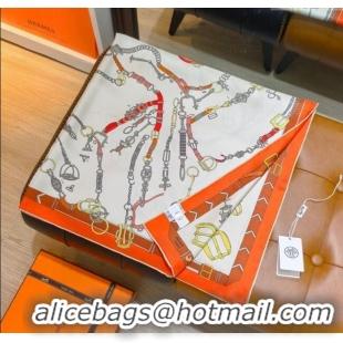Traditional Specials Hermes Silk Square Scarf 90x90cm H111149 Orange 2025
