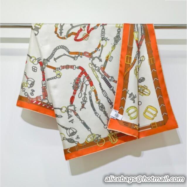 Traditional Specials Hermes Silk Square Scarf 90x90cm H111149 Orange 2025
