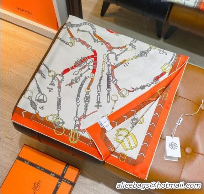 Traditional Specials Hermes Silk Square Scarf 90x90cm H111149 Orange 2025