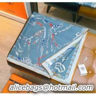 Fashion Discount Hermes Silk Square Scarf 90x90cm H111149 Blue 2025