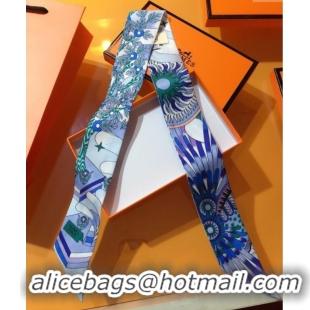 Luxury Discount Hermes La Source De Pegase Twilly Silk Bandeau Scarf 5x86cm 11153 Blue 2025