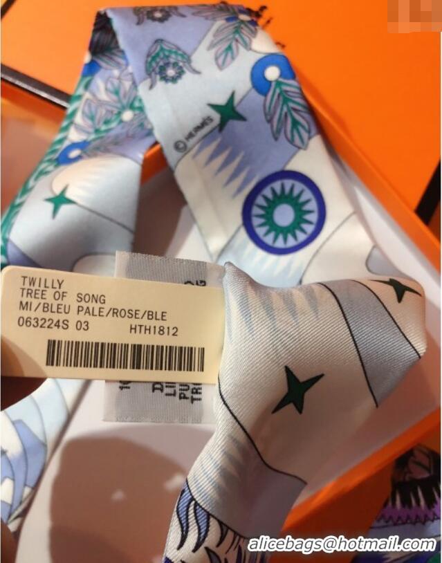 Luxury Discount Hermes La Source De Pegase Twilly Silk Bandeau Scarf 5x86cm 11153 Blue 2025