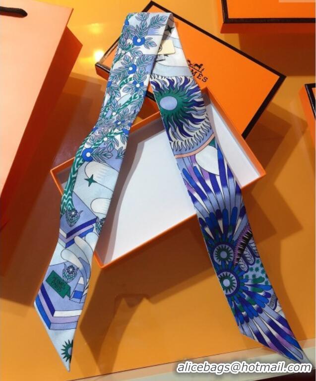 Luxury Discount Hermes La Source De Pegase Twilly Silk Bandeau Scarf 5x86cm 11153 Blue 2025