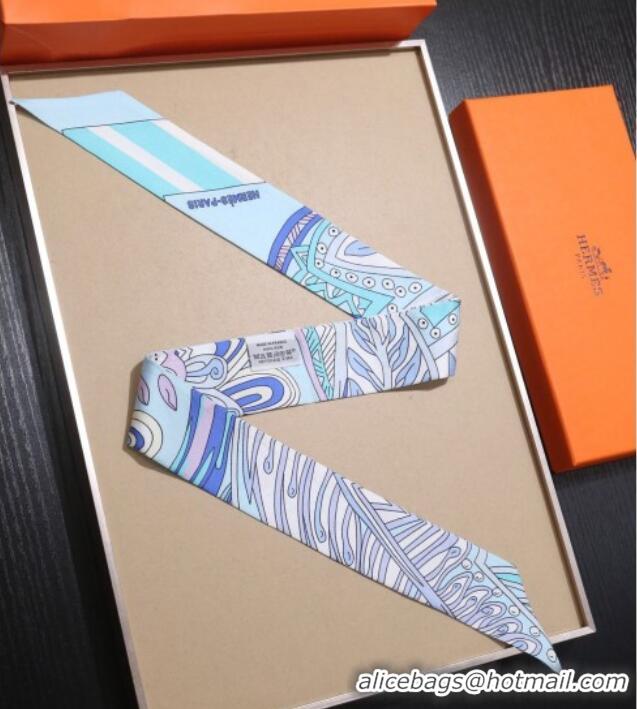 Market Sells Hermes Le Jardin De La Maharani Twilly Silk Bandeau Scarf 5x86cm 11153 Blue 2025
