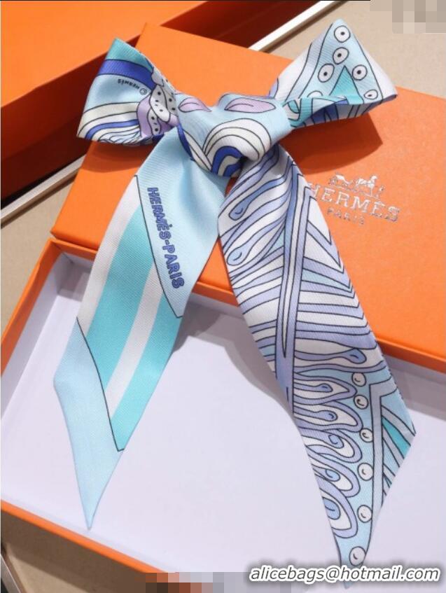 Market Sells Hermes Le Jardin De La Maharani Twilly Silk Bandeau Scarf 5x86cm 11153 Blue 2025