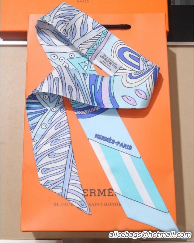 Market Sells Hermes Le Jardin De La Maharani Twilly Silk Bandeau Scarf 5x86cm 11153 Blue 2025