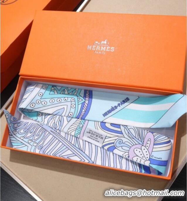 Market Sells Hermes Le Jardin De La Maharani Twilly Silk Bandeau Scarf 5x86cm 11153 Blue 2025