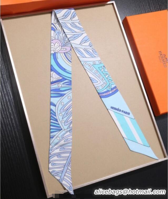 Market Sells Hermes Le Jardin De La Maharani Twilly Silk Bandeau Scarf 5x86cm 11153 Blue 2025