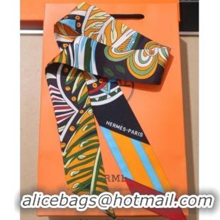 Big Discount Hermes Le Jardin De La Maharani Twilly Silk Bandeau Scarf 5x86cm 11153 Orange 2025