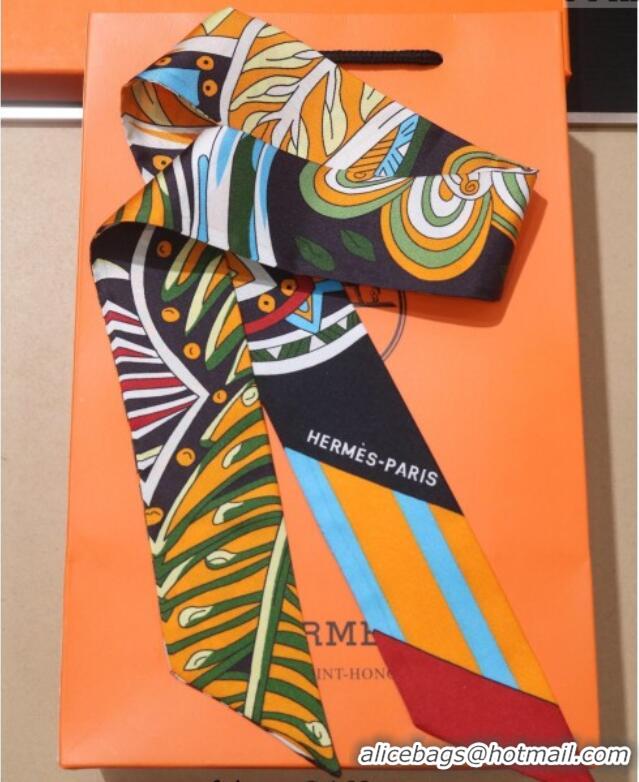 Big Discount Hermes Le Jardin De La Maharani Twilly Silk Bandeau Scarf 5x86cm 11153 Orange 2025