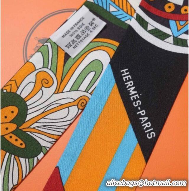 Big Discount Hermes Le Jardin De La Maharani Twilly Silk Bandeau Scarf 5x86cm 11153 Orange 2025