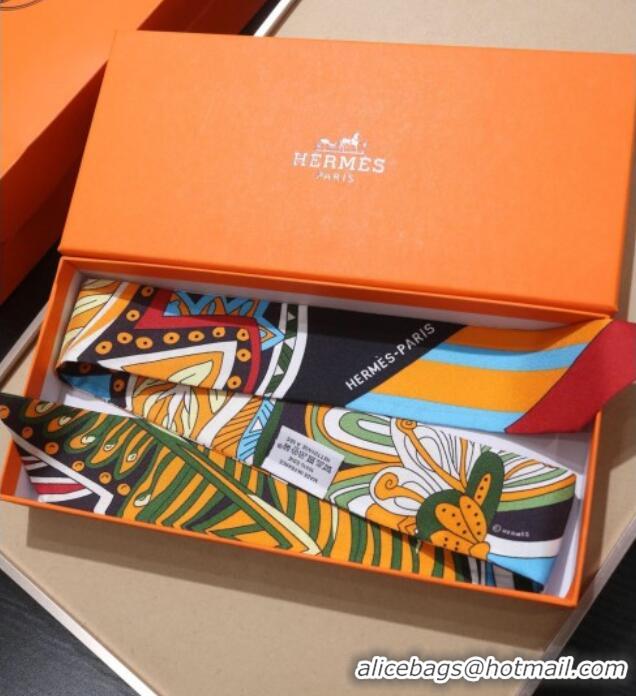 Big Discount Hermes Le Jardin De La Maharani Twilly Silk Bandeau Scarf 5x86cm 11153 Orange 2025