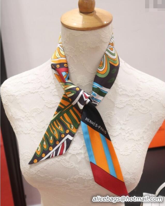 Big Discount Hermes Le Jardin De La Maharani Twilly Silk Bandeau Scarf 5x86cm 11153 Orange 2025