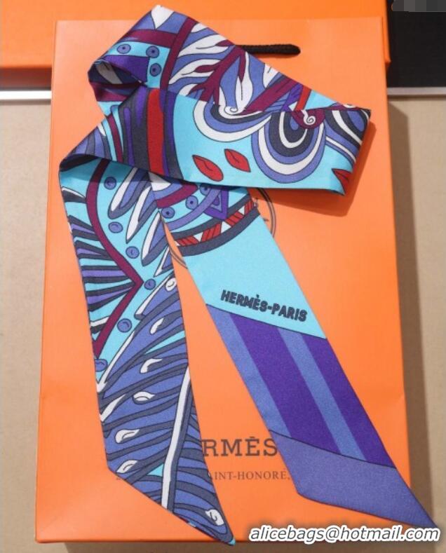 Best Quality Hermes Le Jardin De La Maharani Twilly Silk Bandeau Scarf 5x86cm 11153 Purple 2025