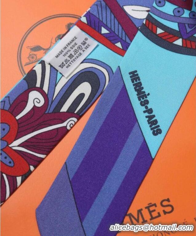 Best Quality Hermes Le Jardin De La Maharani Twilly Silk Bandeau Scarf 5x86cm 11153 Purple 2025