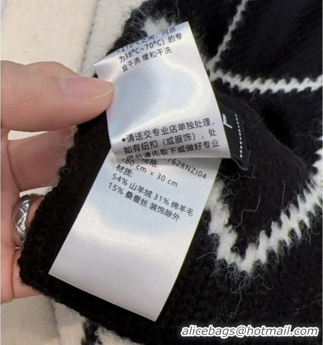 New Cheap Chanel Cashmere Wool Silk Long Scarf 30x180cm CH111158 White 2025