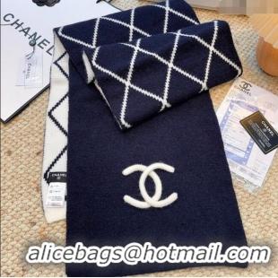 Promotional Chanel Cashmere Wool Silk Long Scarf 30x180cm CH111158 Blue 2025
