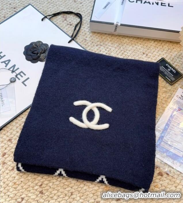 Promotional Chanel Cashmere Wool Silk Long Scarf 30x180cm CH111158 Blue 2025