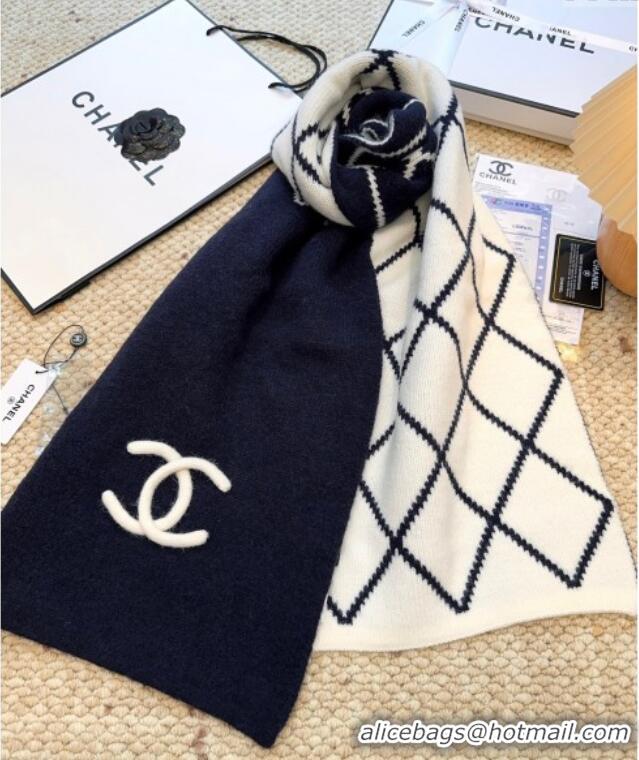 Promotional Chanel Cashmere Wool Silk Long Scarf 30x180cm CH111158 Blue 2025