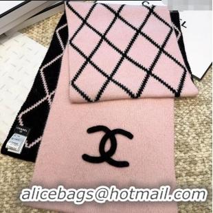 Top Design Chanel Cashmere Wool Silk Long Scarf 30x180cm CH111158 Pink 2025