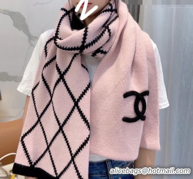 Top Design Chanel Cashmere Wool Silk Long Scarf 30x180cm CH111158 Pink 2025