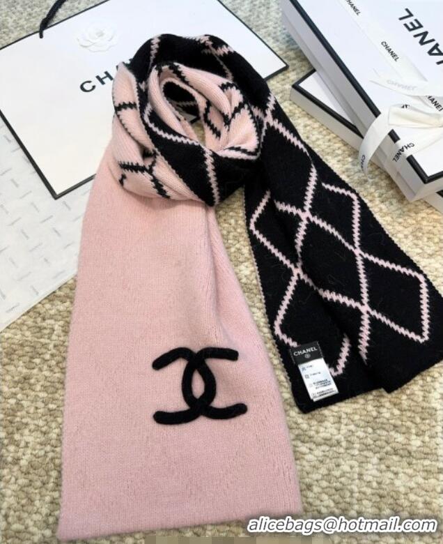 Top Design Chanel Cashmere Wool Silk Long Scarf 30x180cm CH111158 Pink 2025