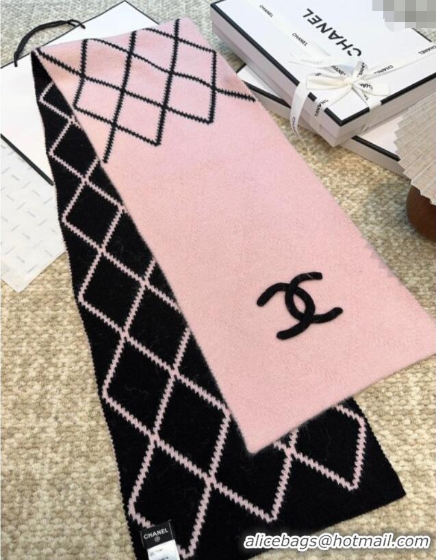 Top Design Chanel Cashmere Wool Silk Long Scarf 30x180cm CH111158 Pink 2025