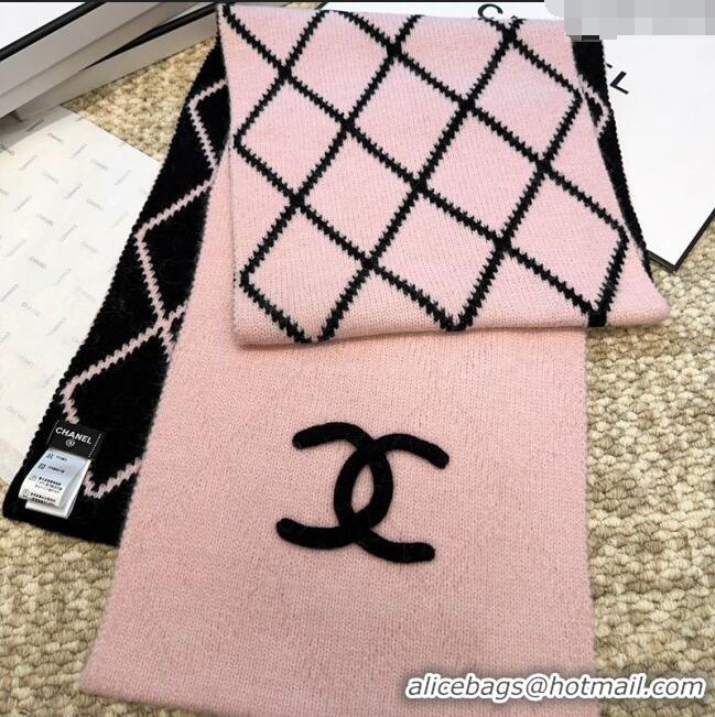 Top Design Chanel Cashmere Wool Silk Long Scarf 30x180cm CH111158 Pink 2025