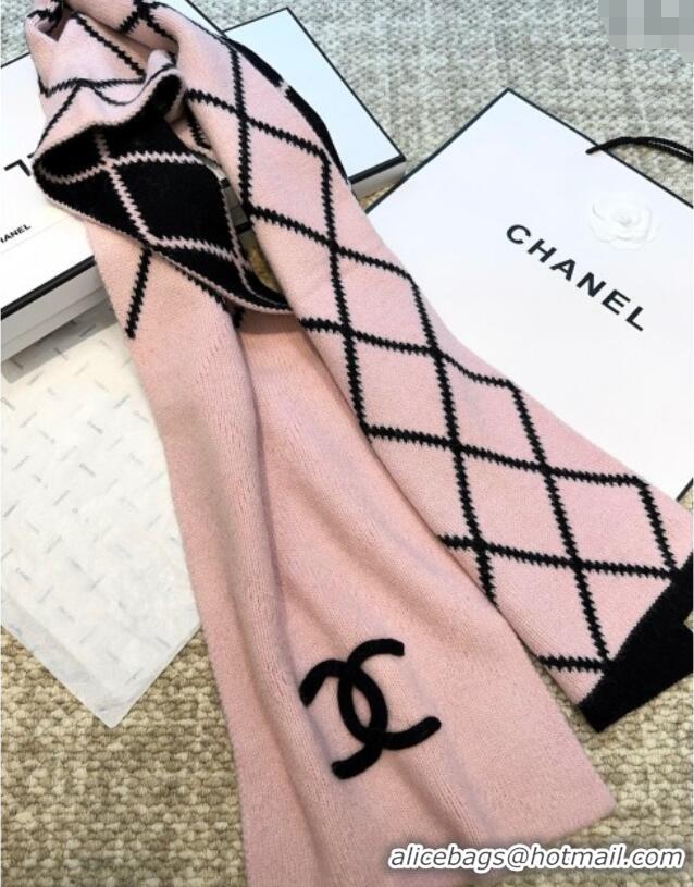 Top Design Chanel Cashmere Wool Silk Long Scarf 30x180cm CH111158 Pink 2025